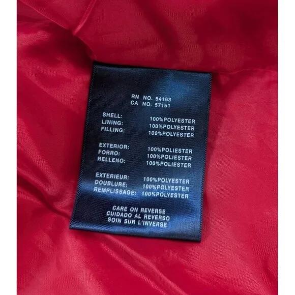 Tommy Hilfiger Tommy Jeans Cropped Women's Red Puffer Jacket Size M - Picture 14 of 15